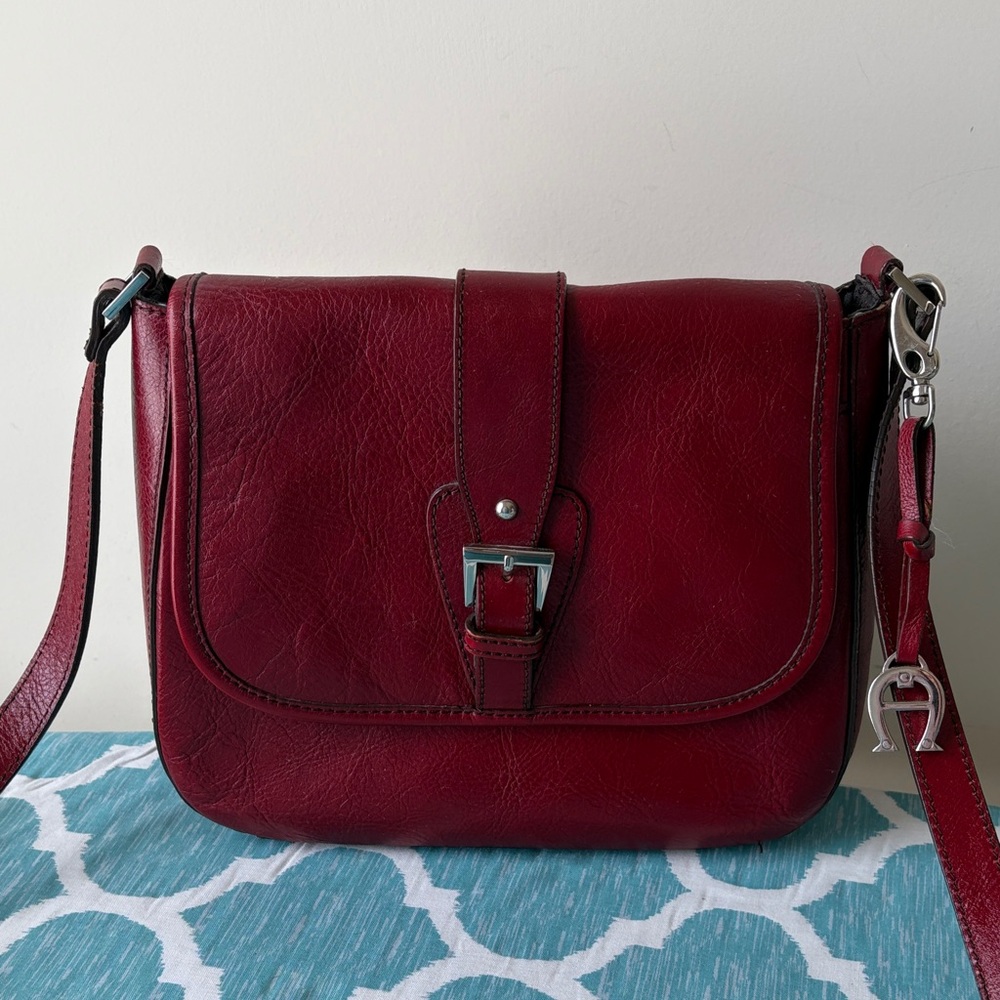 Etienne Aigner Burgundy Crossbody Bag